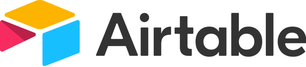 Airtable logo with black background showcasing resources.