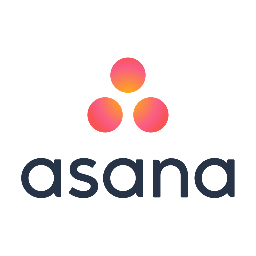 The asana logo displayed against a black background.