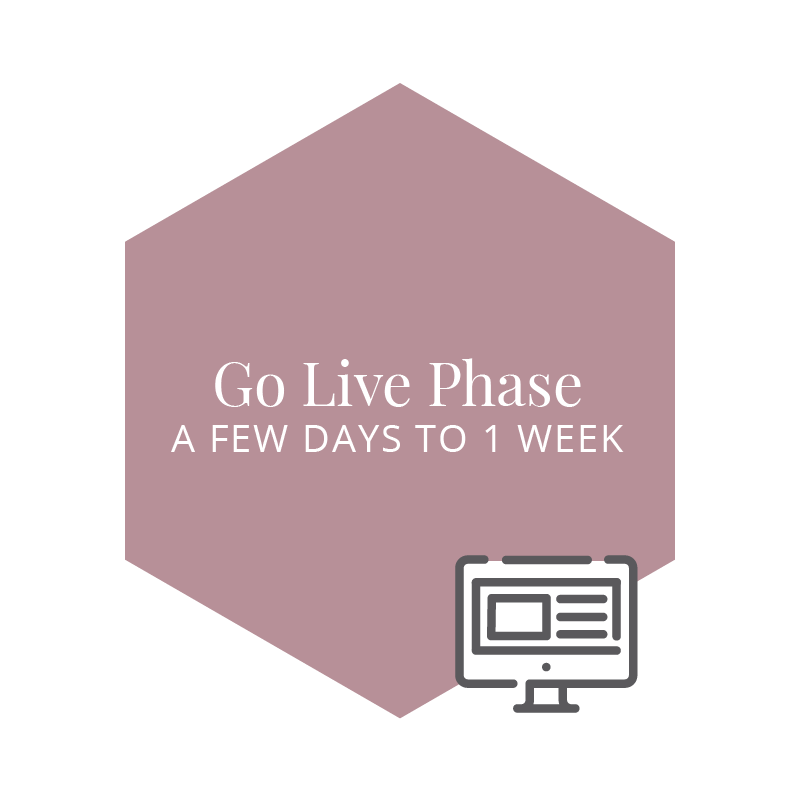Website Design: Go live phase for website design typically lasts a few days to a week.