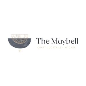 The Gray Abstract Logo of Maybell's smart cocktail kitchen.