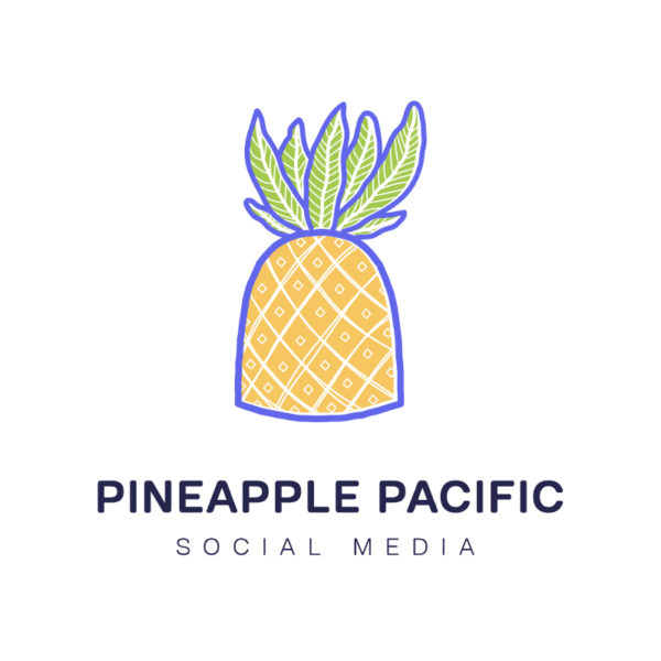 Vibrant Tropical Social Media Logo featuring a stylized pineapple, representing a fresh, engaging online presence.