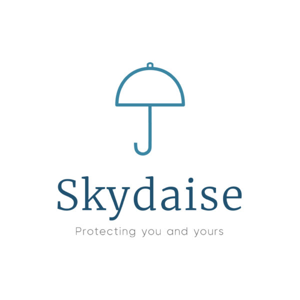 Minimalist umbrella icon in a customizable color, representing protection and care, part of a versatile logo design for any safeguarding service.