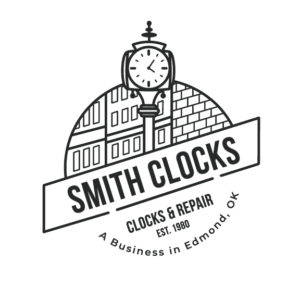 The Vintage Timepiece Shop Logo, featuring an intricate clock atop a classic building, encapsulates the enduring craftsmanship of Edmond's favorite timekeepers.