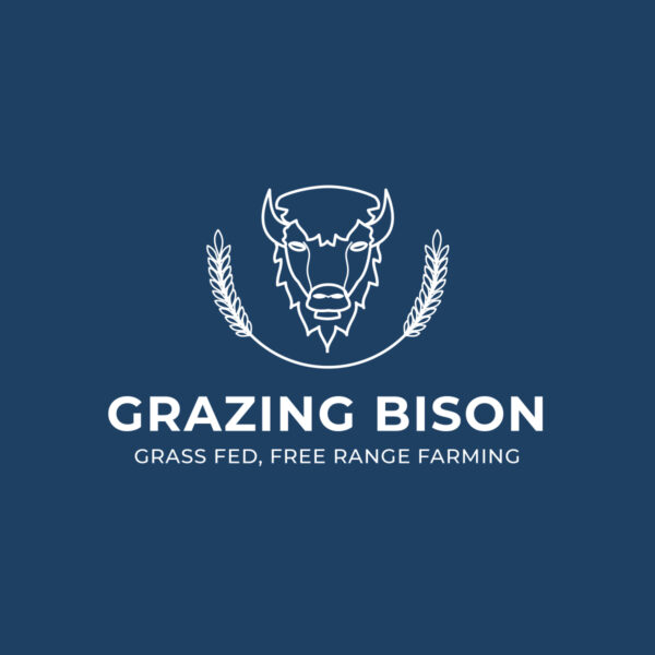 A Bison Logo featuring grazing bison on a blue background.