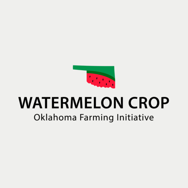 The Fresh Farm Watermelon Logo displays a ripe watermelon slice atop bold text, embodying Oklahoma's farming pride.