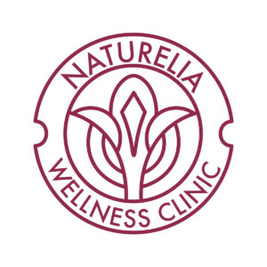 Naturela wellness clinic floral logo featuring a Seal design.
