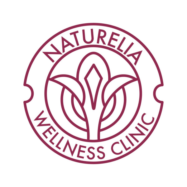 Naturela wellness clinic floral logo featuring a Seal design.