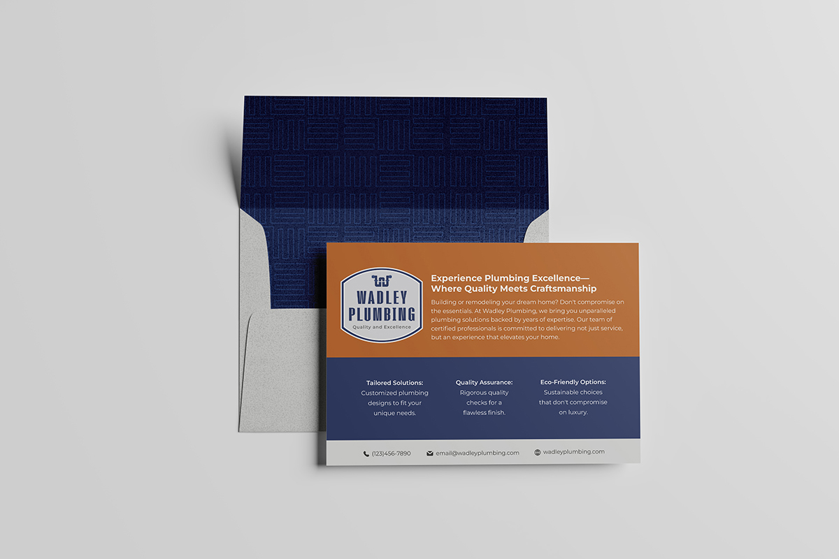 A Blue and orange business card on a white background featuring the Brand Builders Workshop logo.