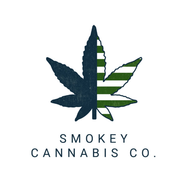 Modern duo-tone cannabis leaf logo