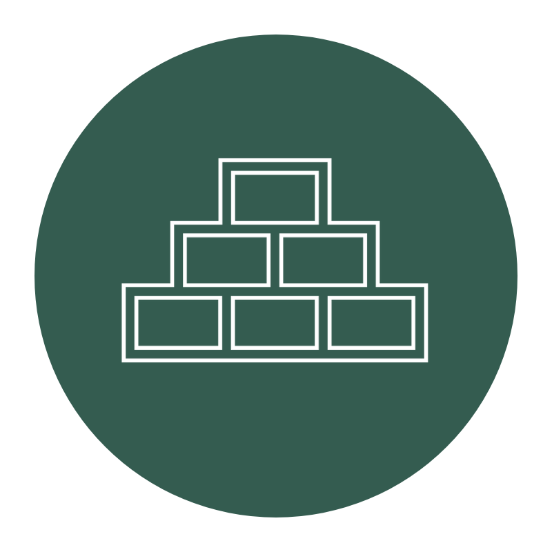 Foundations icon showing building blocks for the 5 Phases of Marketing Growth Every Small Business Owner Should Know.