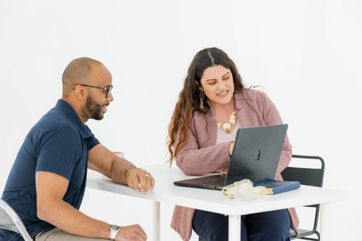 Website conversion strategy session showing small business website optimization guided by a marketing roadmap.