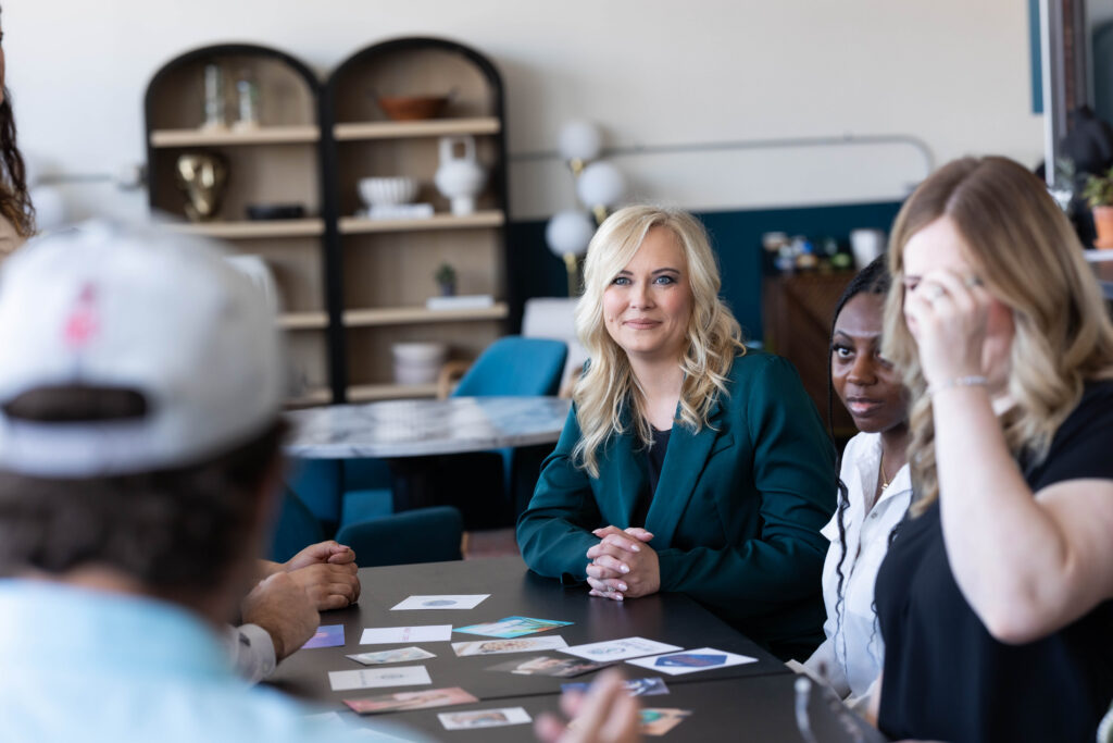 Marketing channel strategy session discussing small business marketing channels guided by a clear marketing roadmap.